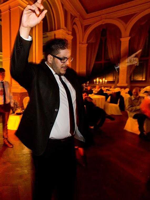 Wedding guest on the dance floor