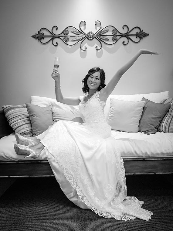 Bride at a vinery in Temecula